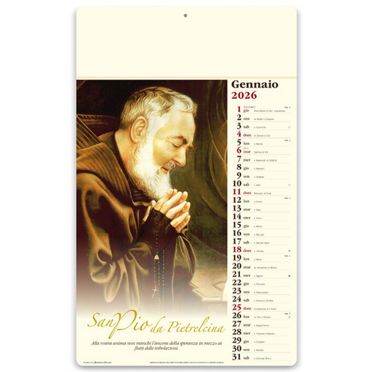 Calendario illustrato 2026 San Pio | Cod. PA024