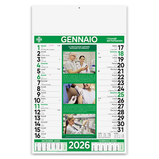 Calendario illustrato 2026 Farmacia | Cod. PA154