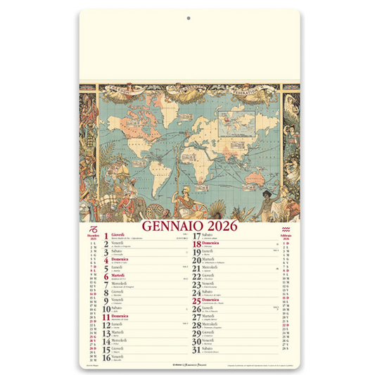 Calendario illustrato 2026 Antiche Mappe | Cod. PA012