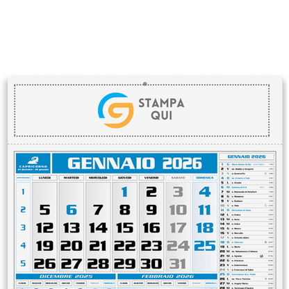 Calendario personalizzato 2026 americano | Cod. PA560