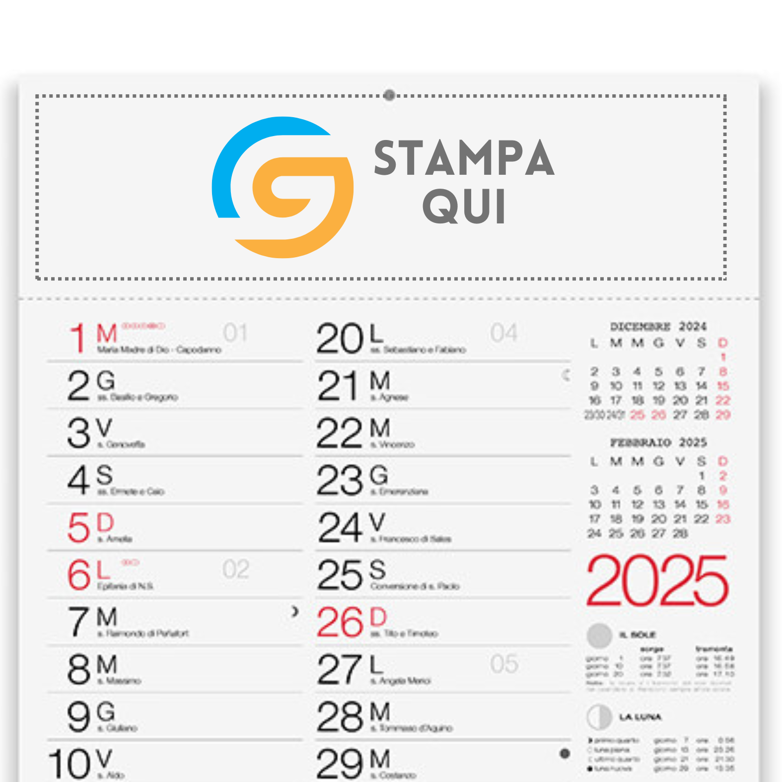 Calendari personalizzati 2025 olandesi PA615