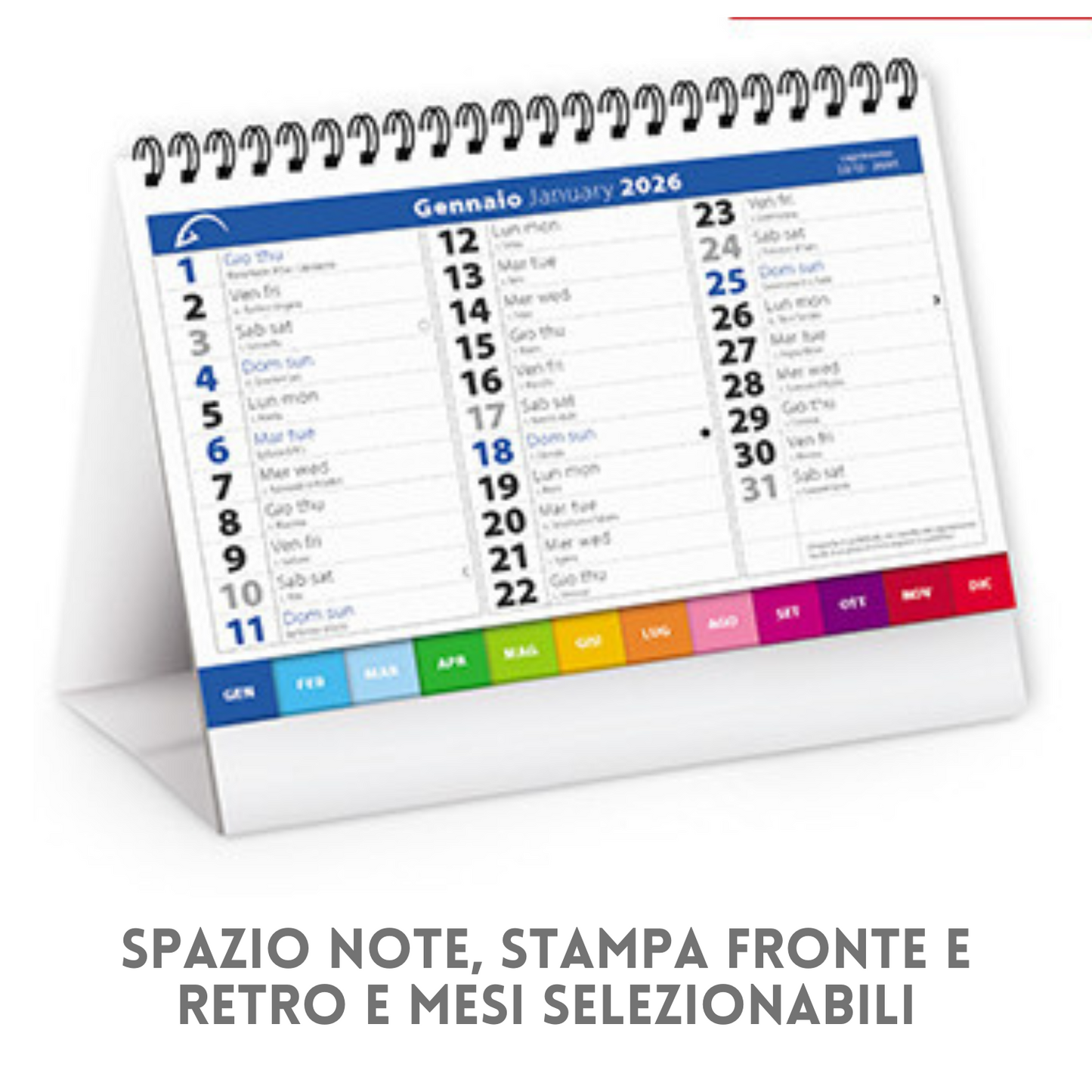 Calendario da banco 2026 personalizzato | Cod. PA743