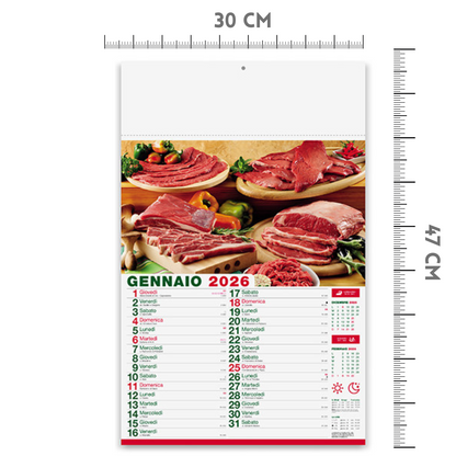 Calendario illustrato 2026 Carni | Cod. PA142