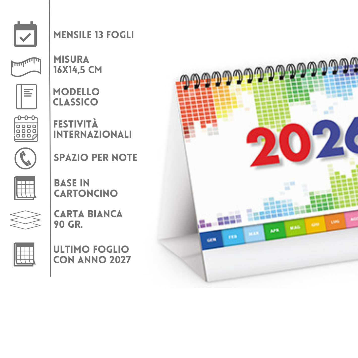Calendario da banco 2026 personalizzato | Cod. PA743