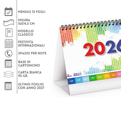 Calendario da banco 2026 personalizzato | Cod. PA743