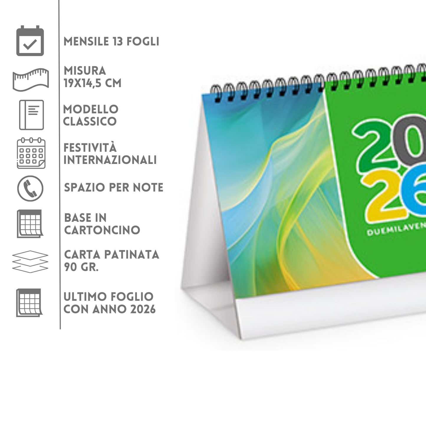 Calendario da banco 2026 personalizzato | Cod. PA706