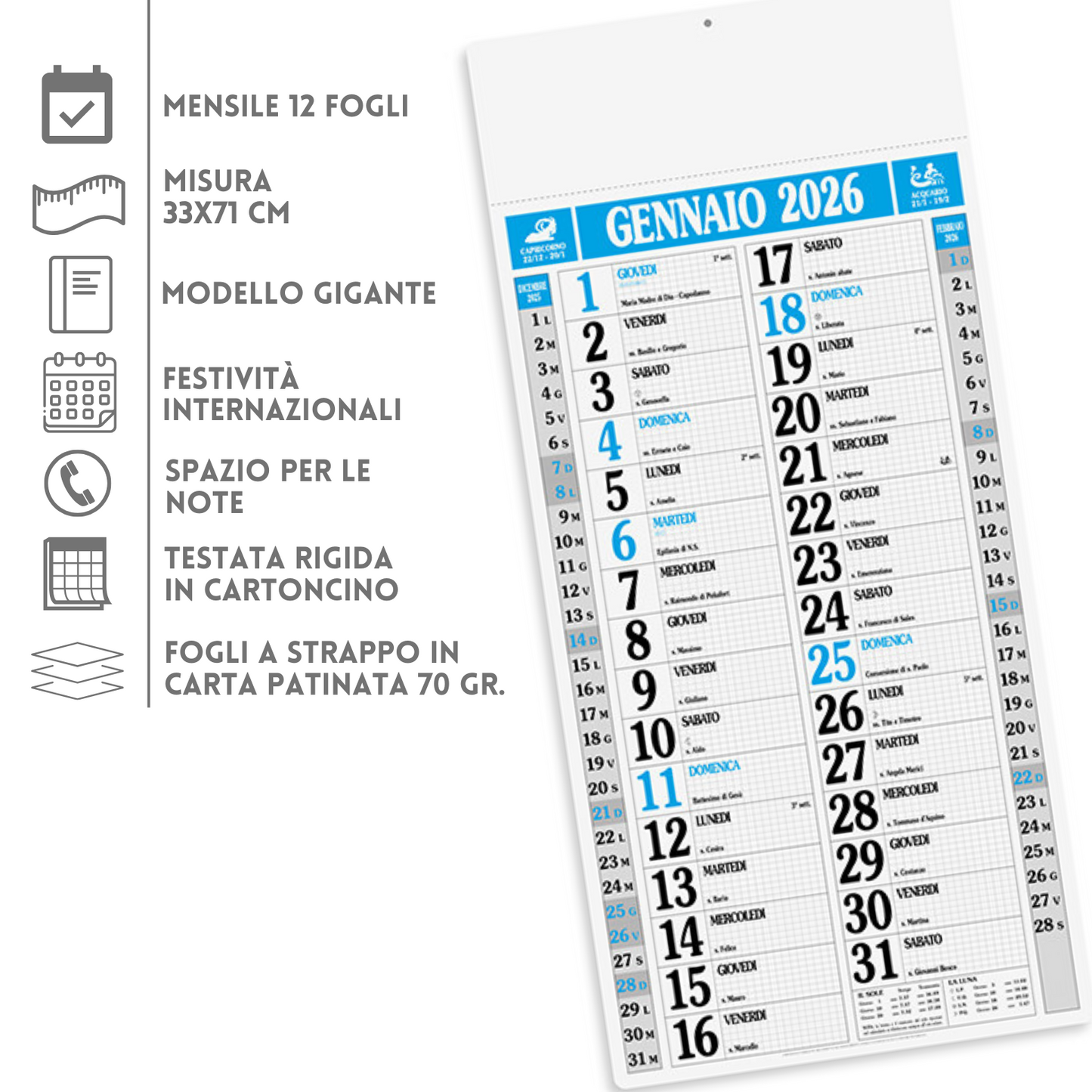 Calendario olandese GIGANTE 2026 personalizzato | Cod. PA523