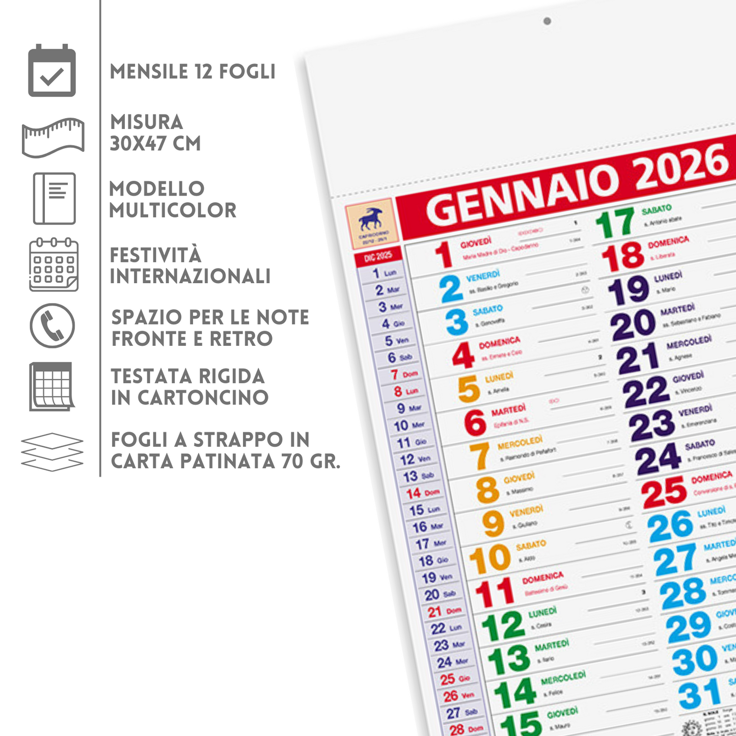 Kit Calendario 2026 + Penna Personalizzati | Cod. Kit Color