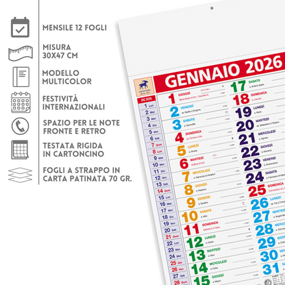 Kit Calendario 2026 + Penna Personalizzati | Cod. Kit Color