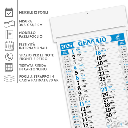 Calendario passafoglio 2026 personalizzato | Cod. PA550