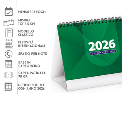 Calendario da banco 2026 personalizzato | Cod. PA700