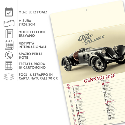 Calendario illustrato 2026 Mille Miglia | Cod. PA023