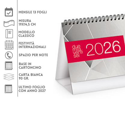 Calendario da banco 2026 personalizzato | Cod. PA720