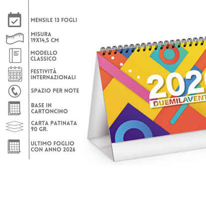 Calendario da banco 2026 personalizzato | Cod. PA705