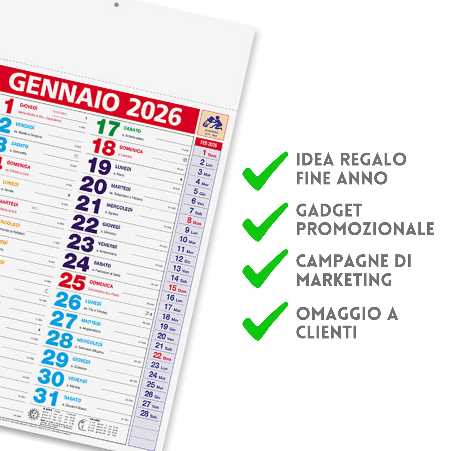 Kit Calendario 2026 + Penna Personalizzati | Cod. Kit Color