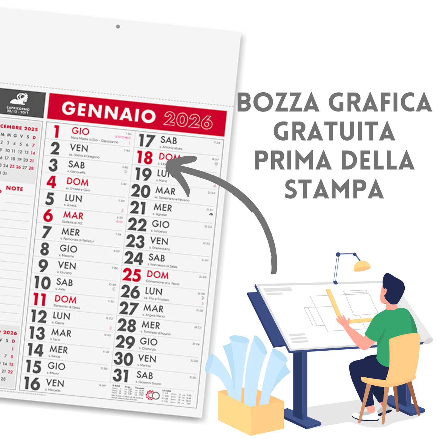 Calendario olandese 2026 personalizzato | Cod. PA636