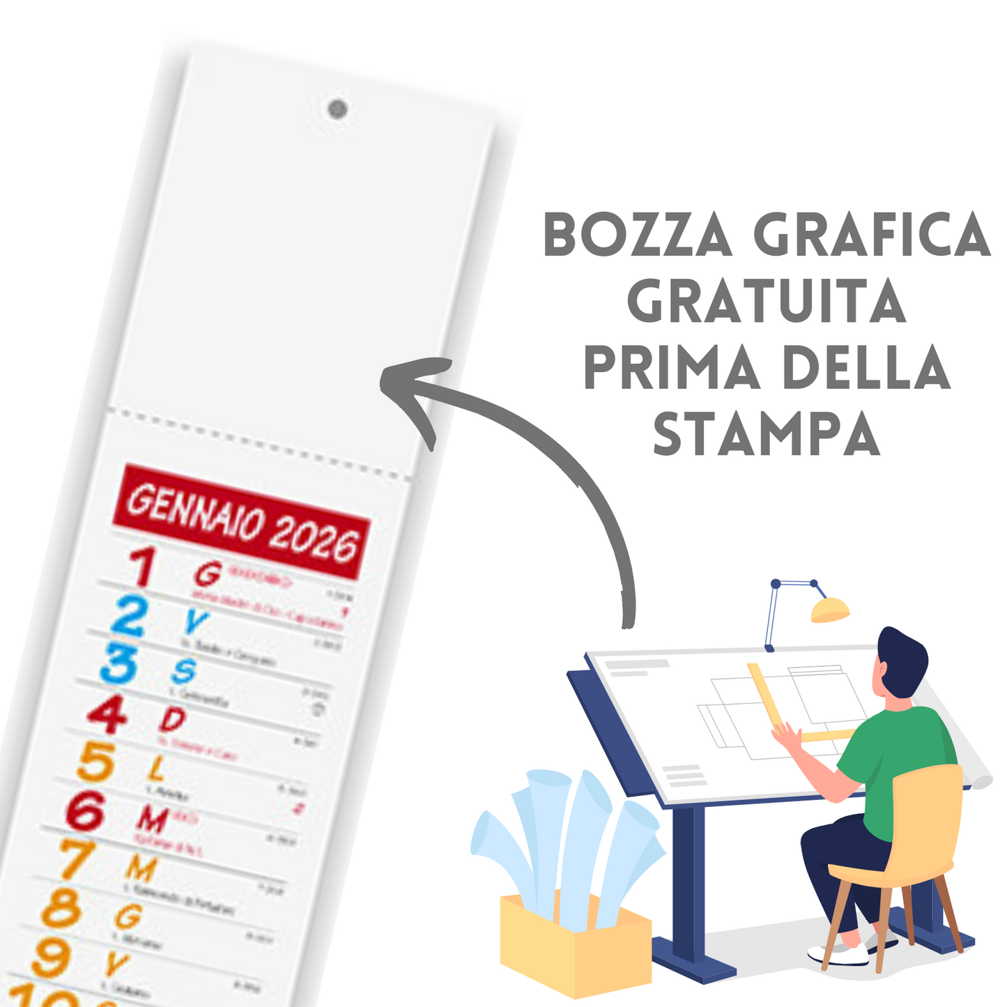 Calendario personalizzato 2026 modello Ultra-Slim | Cod. PA677