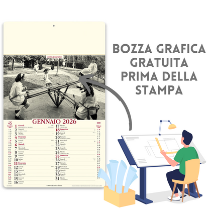 Calendario illustrato 2026 come eravamo | Cod. PA022