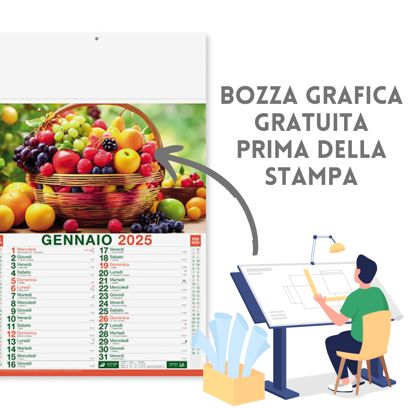 Calendari personalizzati 2025 illustrati PA146