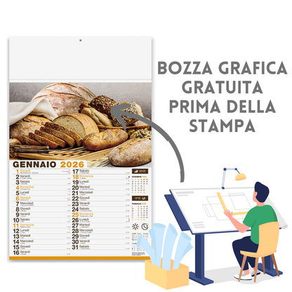 Calendario illustrato 2026 Pane e Pasta | Cod. PA138