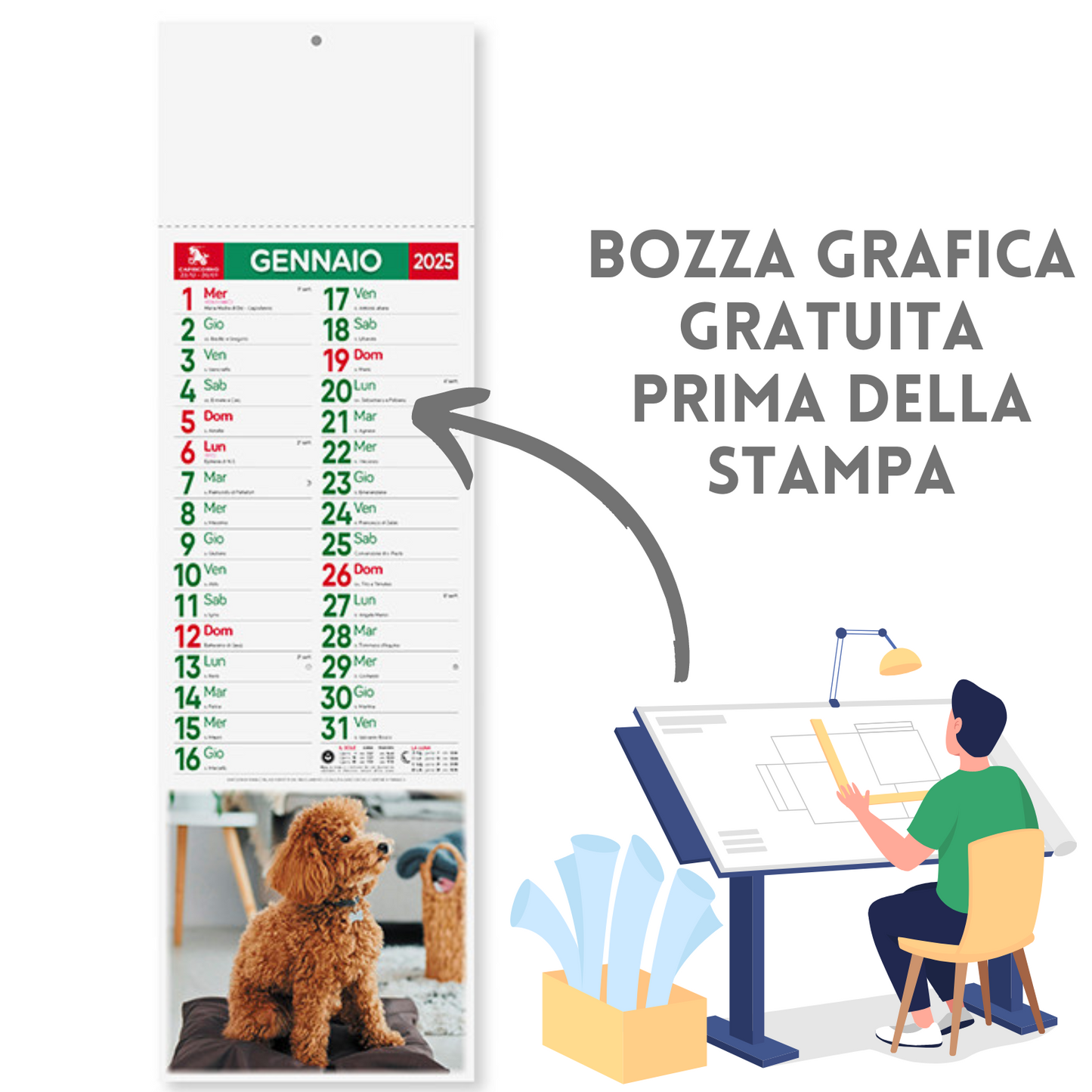 Calendari personalizzati 2025 illustrati PA191