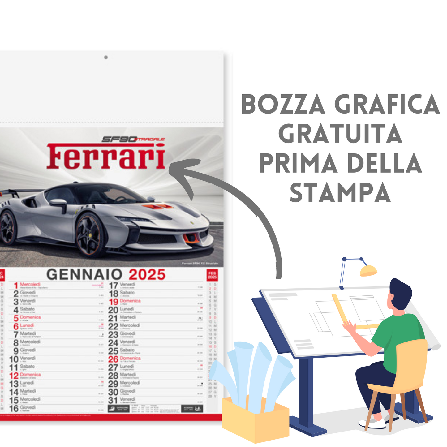 Calendari personalizzati 2025 illustrati PA162