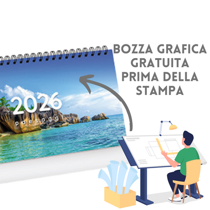 Calendario da banco 2026 Paesaggi | Cod. PA402