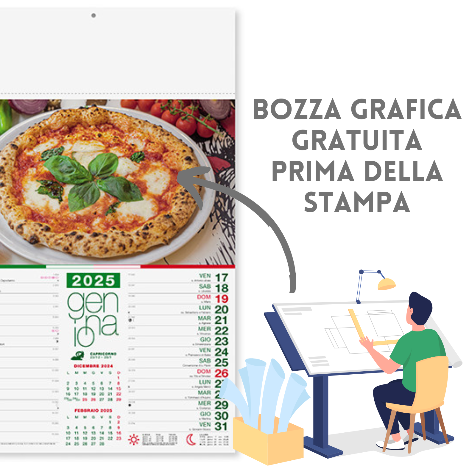 Calendari personalizzati 2025 illustrati PA136