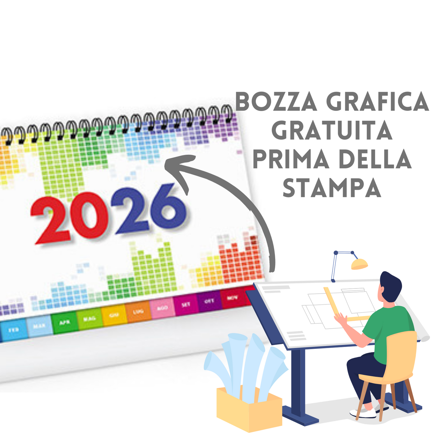 Calendario da banco 2026 personalizzato | Cod. PA743