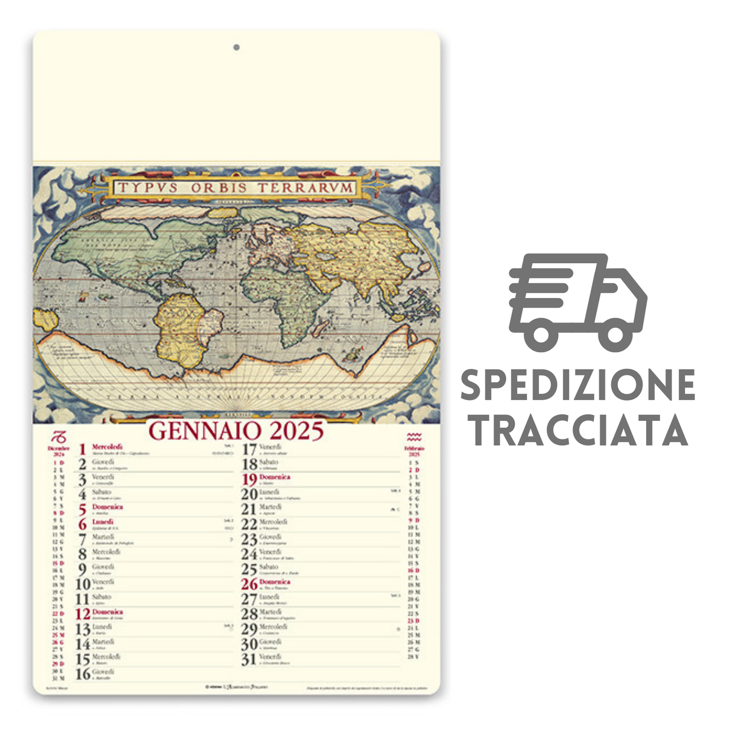 Calendario illustrato 2025 Antiche Mappe | Cod. PA012