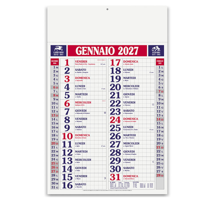 Calendario olandese personalizzato 2027 Quadrettato