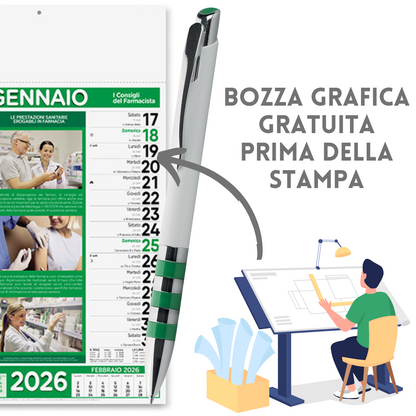 Kit Calendario 2026 + Penna Personalizzati | Cod. Kit Pharma