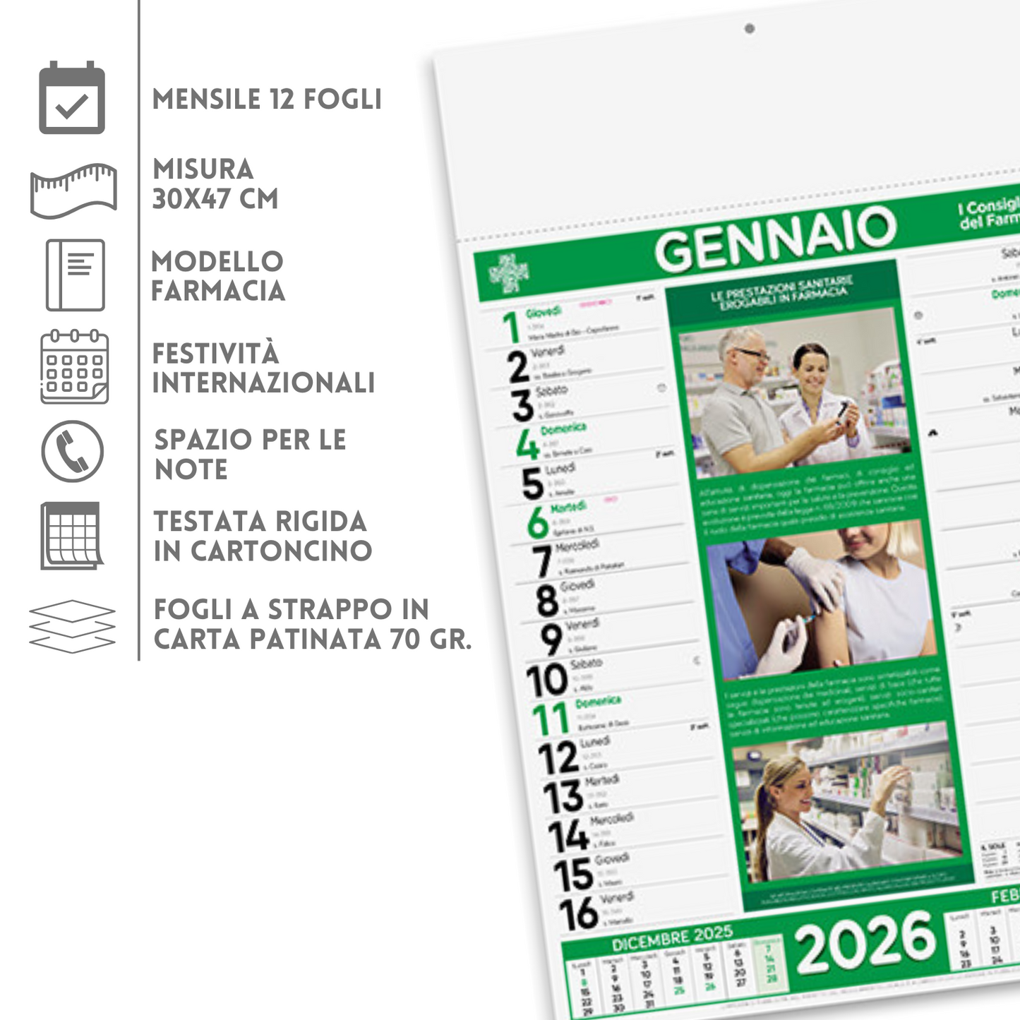 Kit Calendario 2026 + Penna Personalizzati | Cod. Kit Pharma