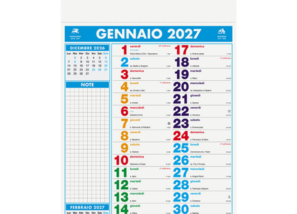 Calendario olandese personalizzato 2027 Multicolor Notes