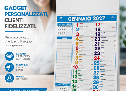 Calendario olandese personalizzato 2027 Multicolor Notes