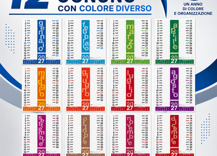 Calendario olandese personalizzato 2027 Colors