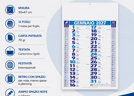 Calendario olandese personalizzato 2027 Medium