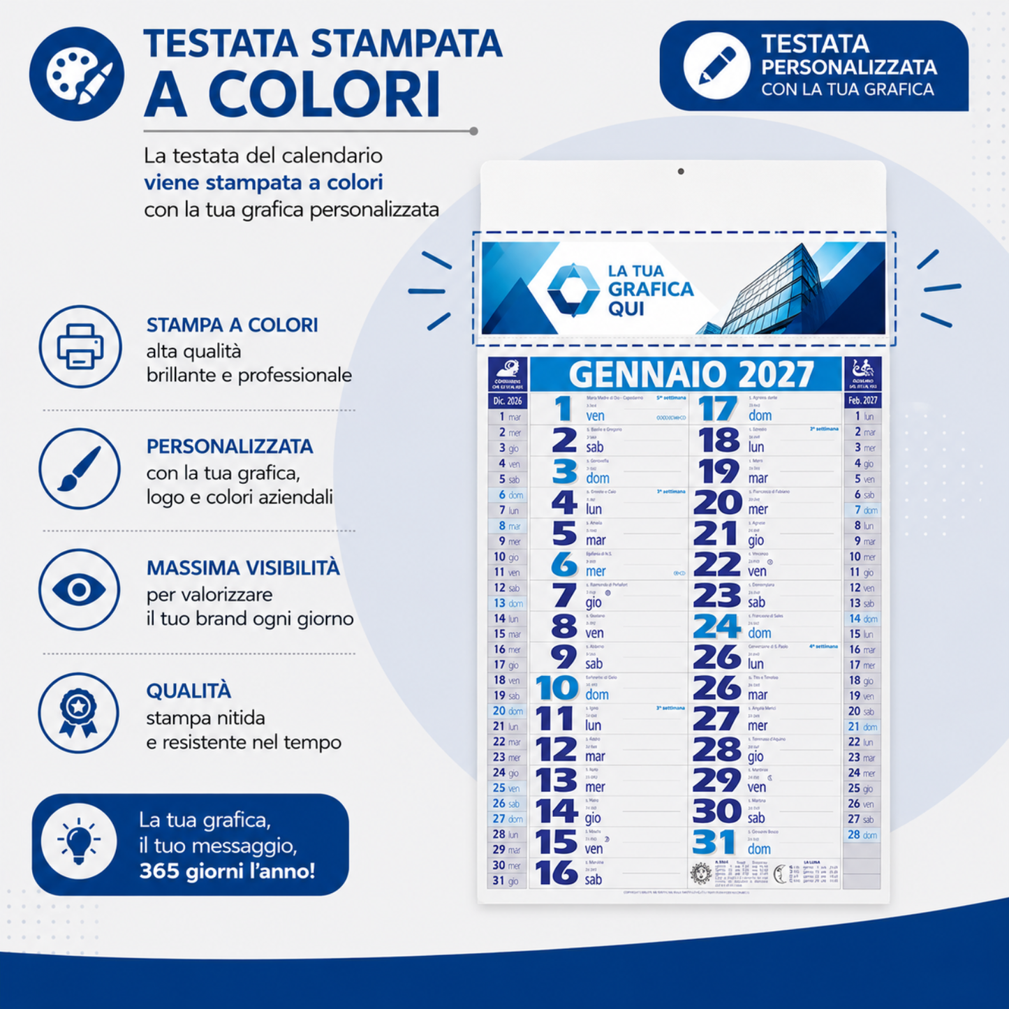 Calendario olandese personalizzato 2027 Smart