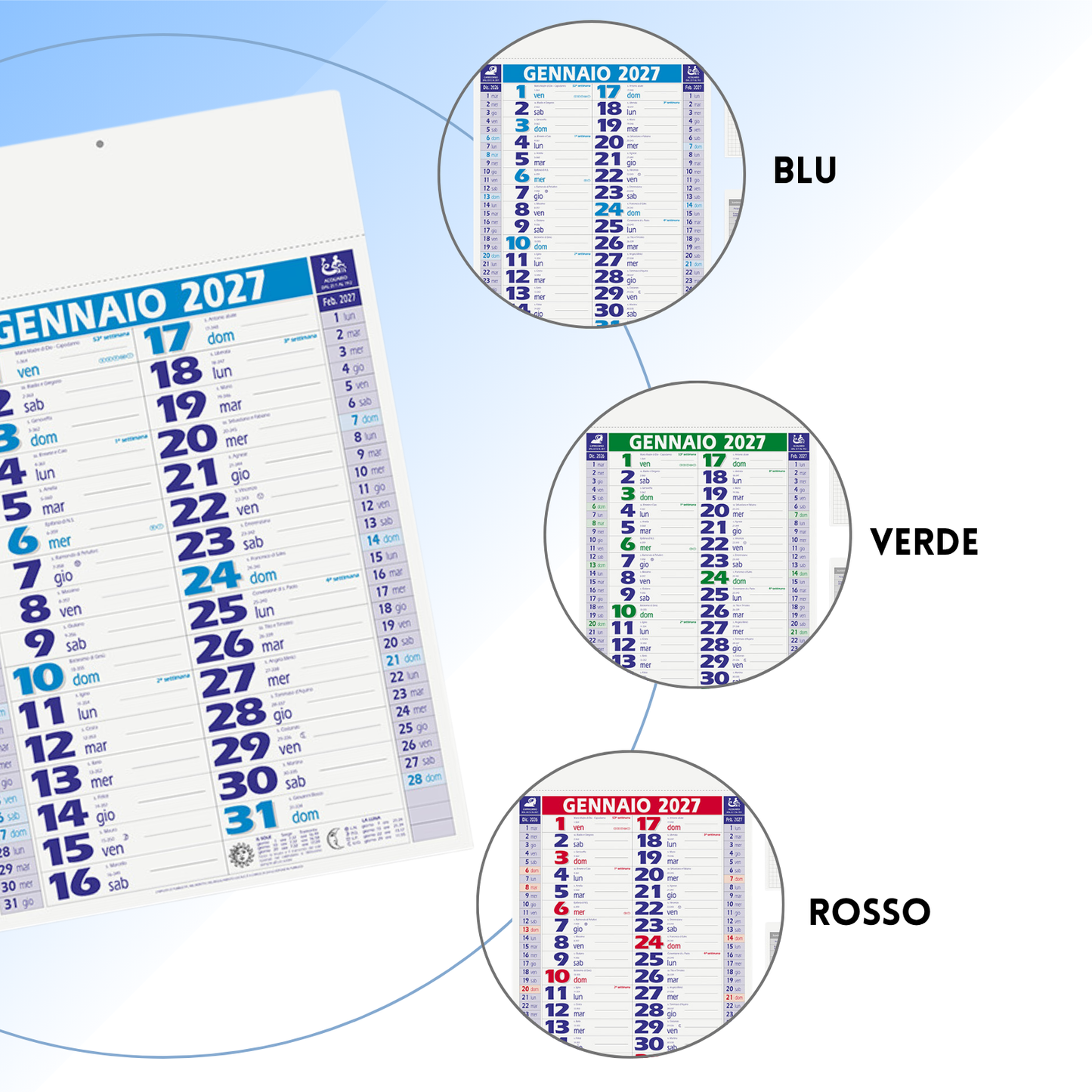 Calendario olandese personalizzato 2027 Smart