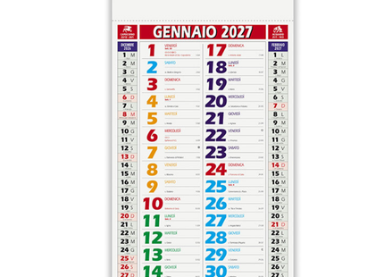 Calendario olandese personalizzato 2027 COLOR SHADED