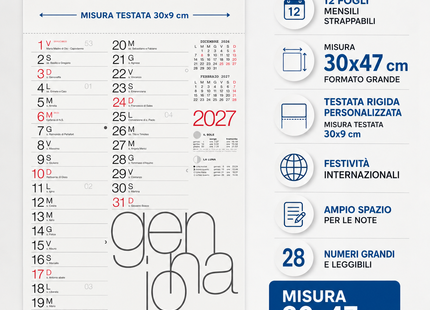 Calendario olandese personalizzato 2027 Moderno
