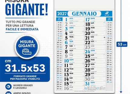 Calendario olandese personalizzato 2027 Gigante