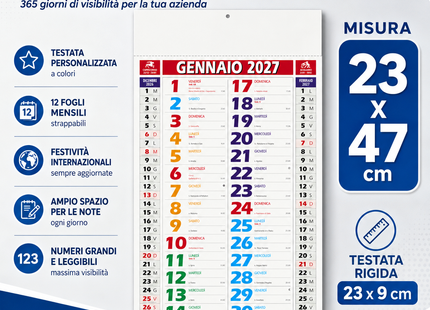 Calendario olandese personalizzato 2027 COLOR SHADED