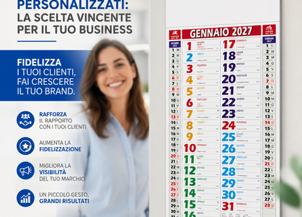 Calendario olandese personalizzato 2027 COLOR SHADED