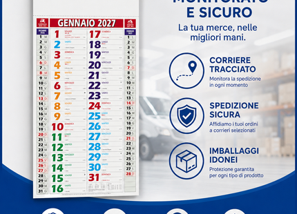 Calendario olandese personalizzato 2027 COLOR SHADED