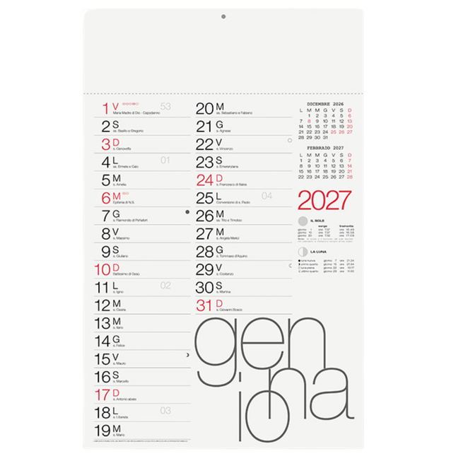 Calendario olandese personalizzato 2027 Moderno