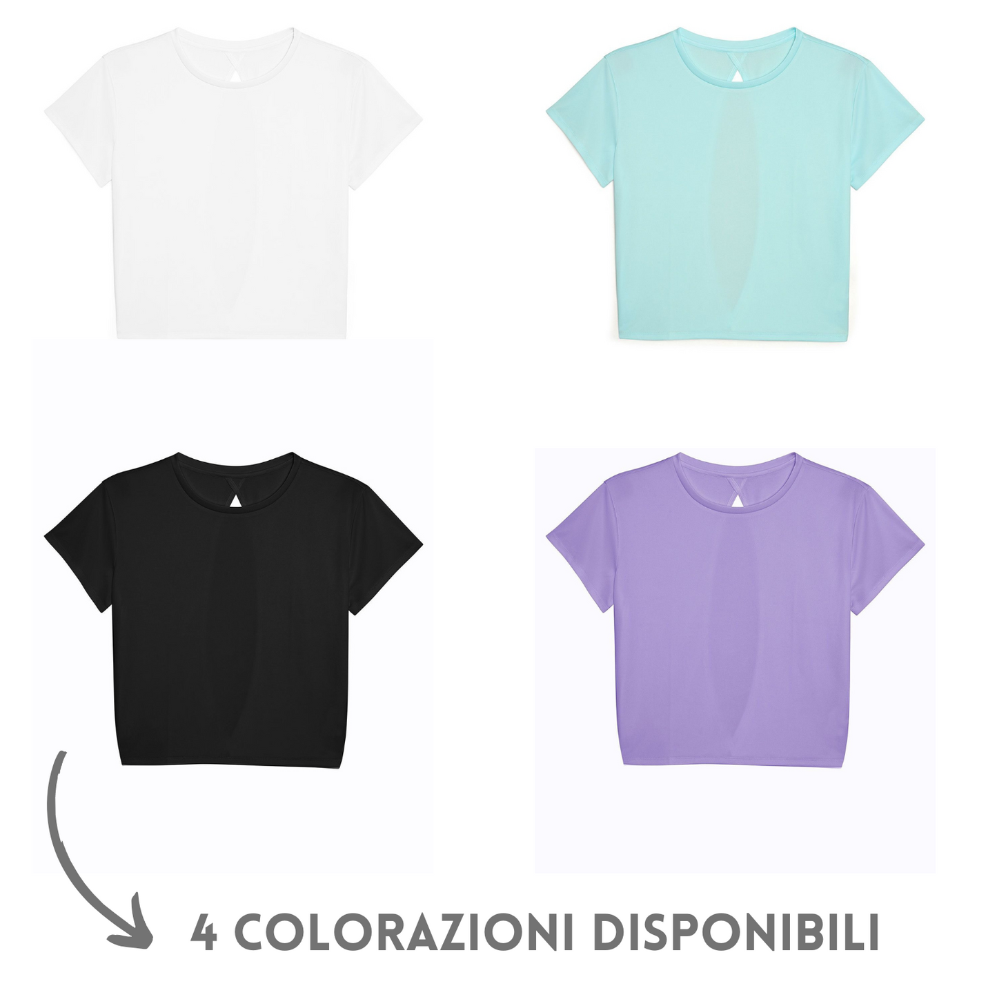 T-shirt sportiva femminile con apertura sulle spalle | Cod. JC013