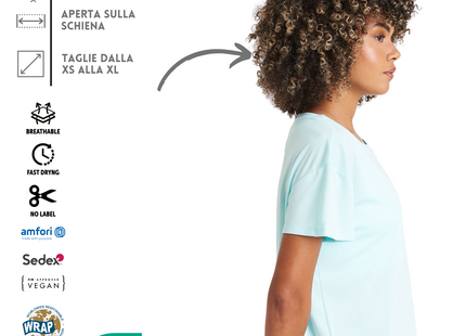 T-shirt sportiva femminile con apertura sulle spalle | Cod. JC013