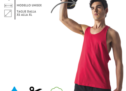Canotte sportive Unisex personalizzate 140 gr. | Cod. BS001