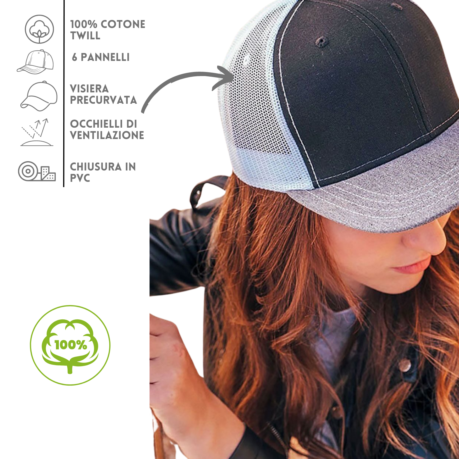 Cappellini personalizzati con ricamo cod ATSONI